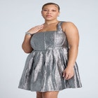 Corset Bodice Flare Mini Dress image number null