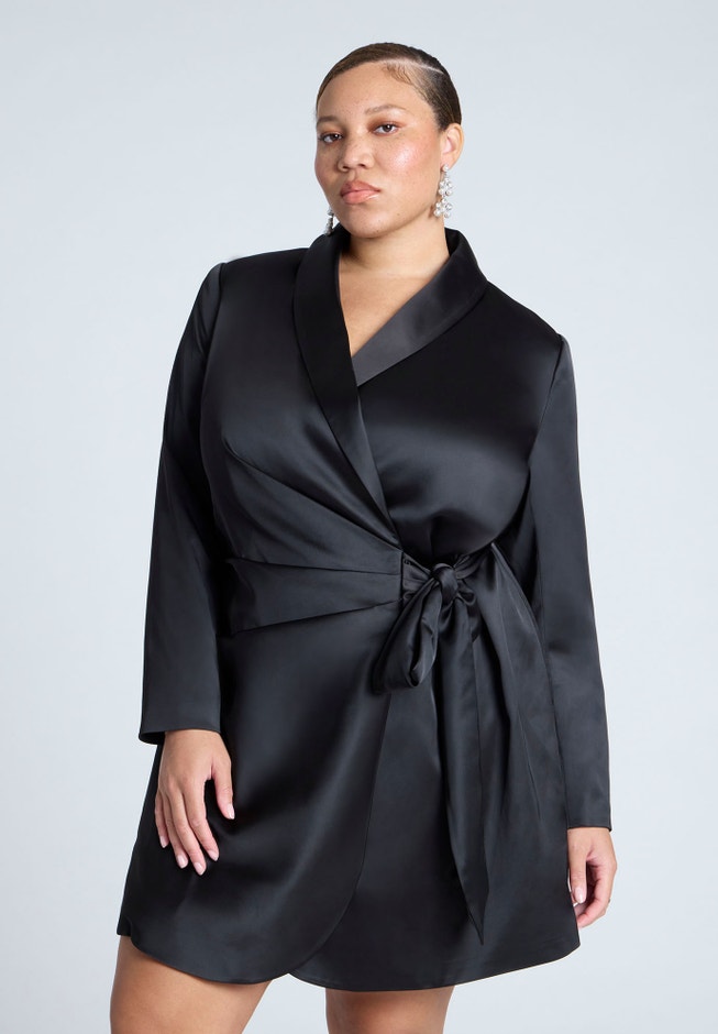 Tie Detail Blazer Mini Dress image number 2