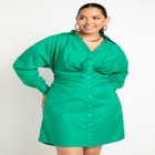 Rounded Sleeve Button Front Dress image number null