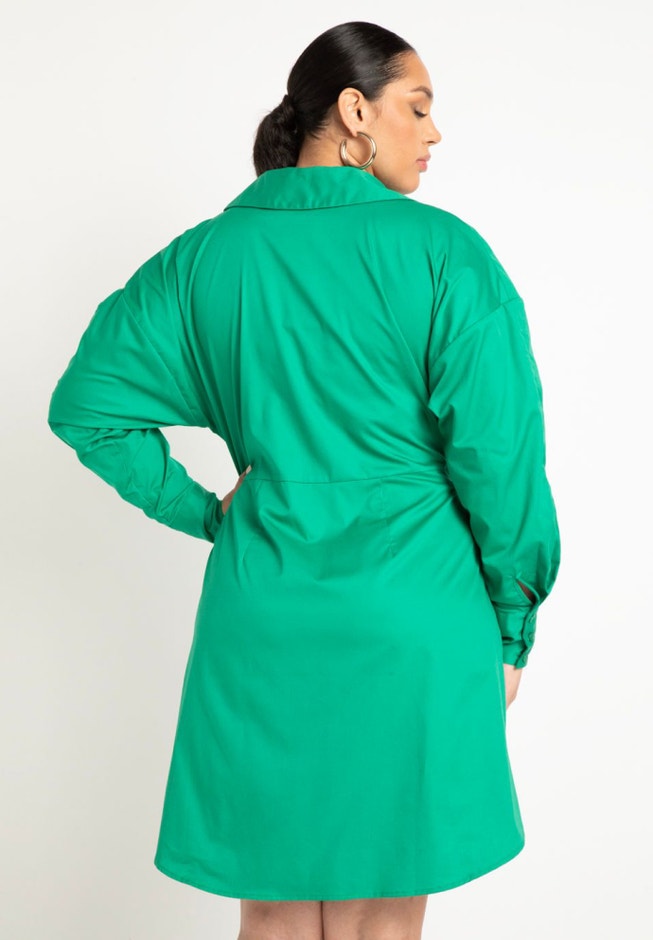 Rounded Sleeve Button Front Dress image number 2