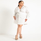 Rounded Sleeve Button Front Dress image number null