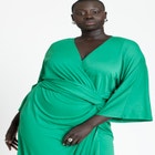 Draped Skirt Knit Dress image number null