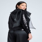 Sequin Mockneck Top With Bow image number null