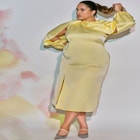 Overlay Sleeve Satin Dress image number null