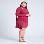 Scarf Neck Jersey Mini Dress image number null