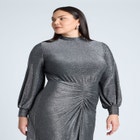 Mock Neck Lurex Midi image number null