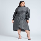 Mock Neck Lurex Midi image number null