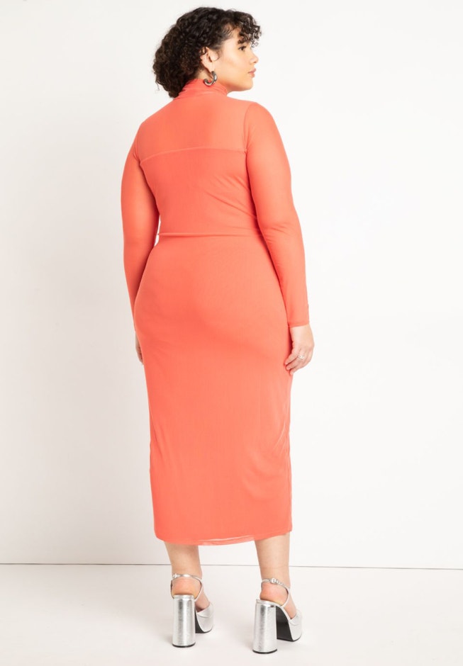Sheer Dress With Wrap Detail image number null