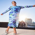 Printed Mesh Dress image number null