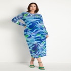 Printed Mesh Dress image number null