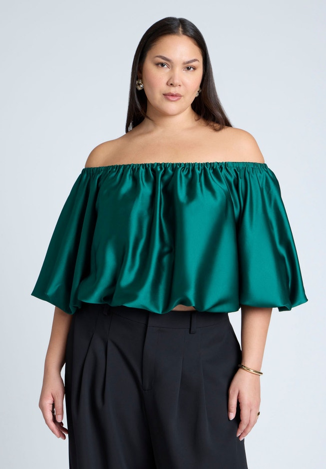Satin Bubble Top image number null
