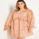 Clipped Jacquard Ruffle Mini Dress image number null