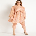 Clipped Jacquard Ruffle Mini Dress image number null