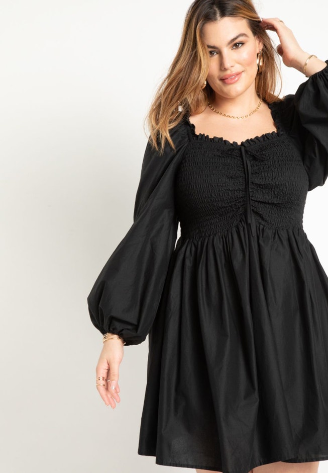 Smocked Bodice Mini Dress image number 1