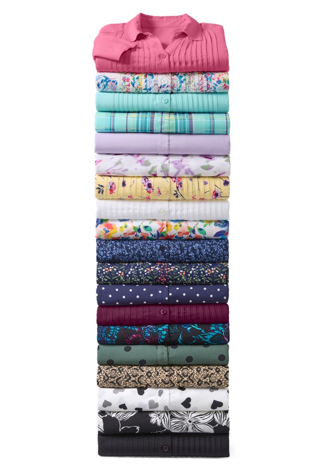 Rayon Three-Quarter Sleeve Effortless Tab-front Blouse image number 4