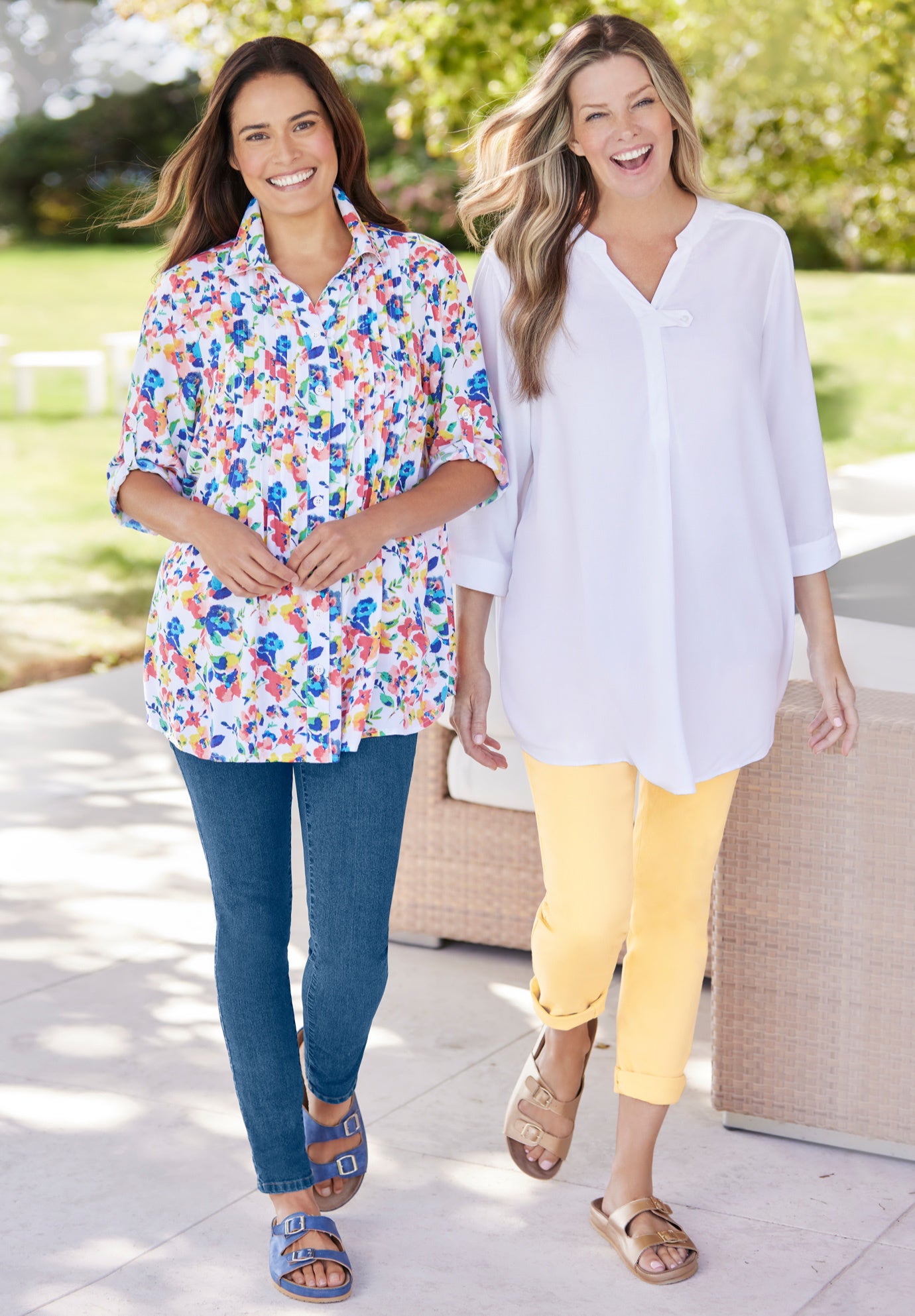 Rayon Three-Quarter Sleeve Effortless Tab-front Blouse image number 6