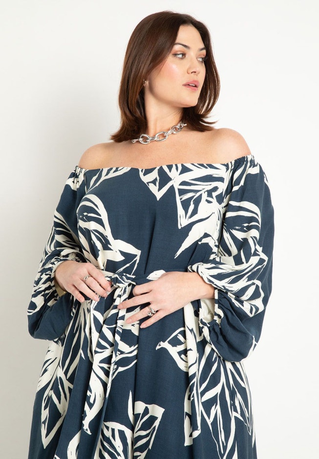 Off The Shoulder Full Maxi Dress image number null