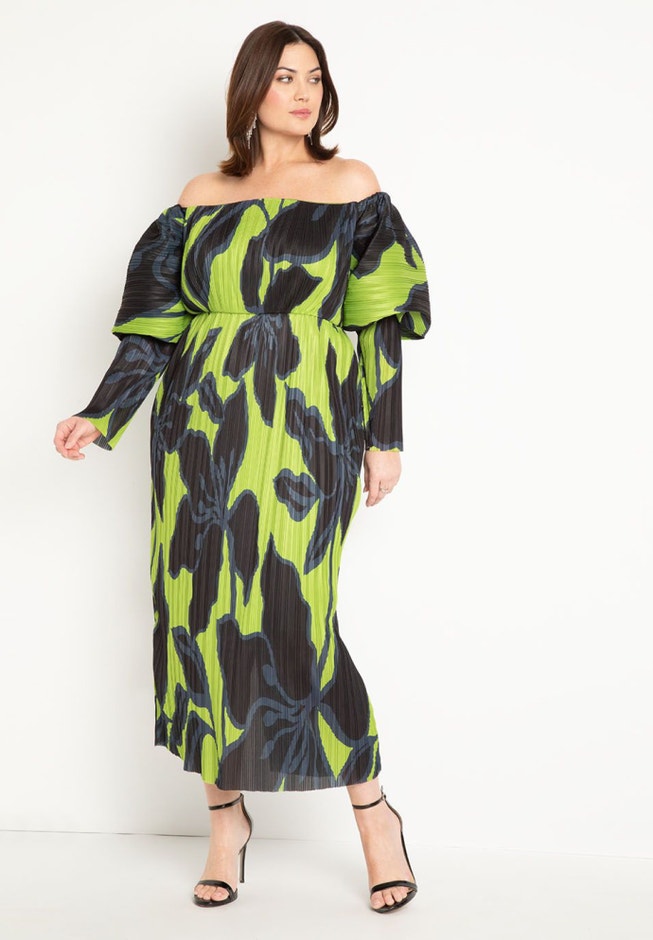 Off The Shoulder Pleated Dress image number 0