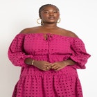 Eyelet Off The Shoulder Dress image number null