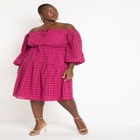 Eyelet Off The Shoulder Dress image number null