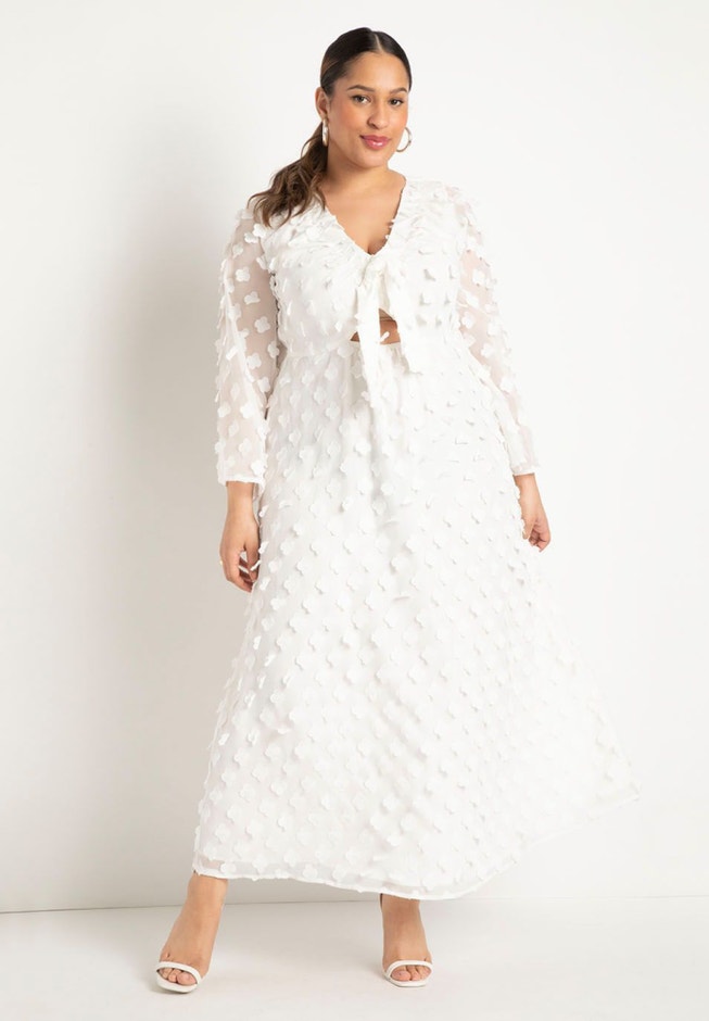Maxi Dress with Ruched Neckline - Size 18, Jet Stream | ELOQUII Maxi Dress with Ruched Neckline - Size 18, Jet Stream | ELOQUII