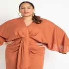 Draped Linen Dress image number null