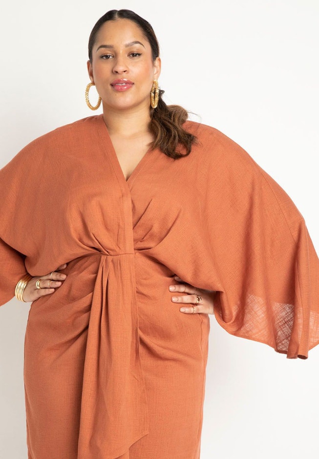 Draped Linen Dress image number 2