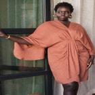 Draped Linen Dress image number null