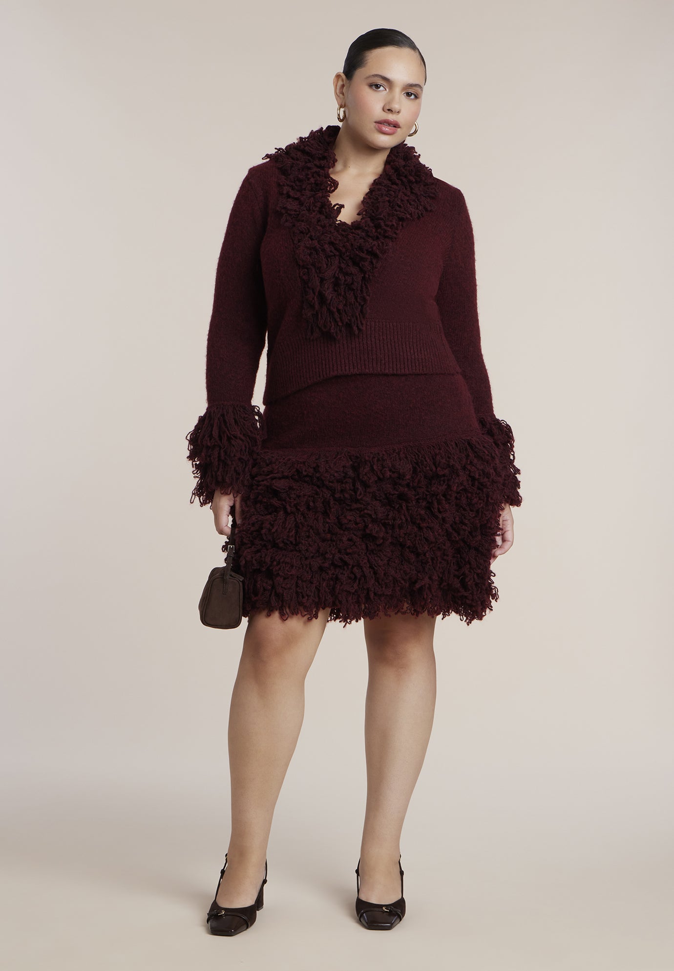 Fringe Sweater Mini Skirt image number 0