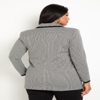 Houndstooth Exaggerated Shoulder Blazer image number null
