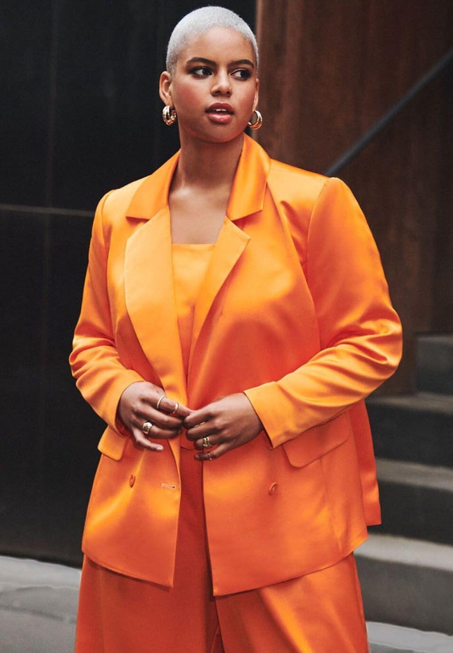 Oversized Satin Blazer image number null