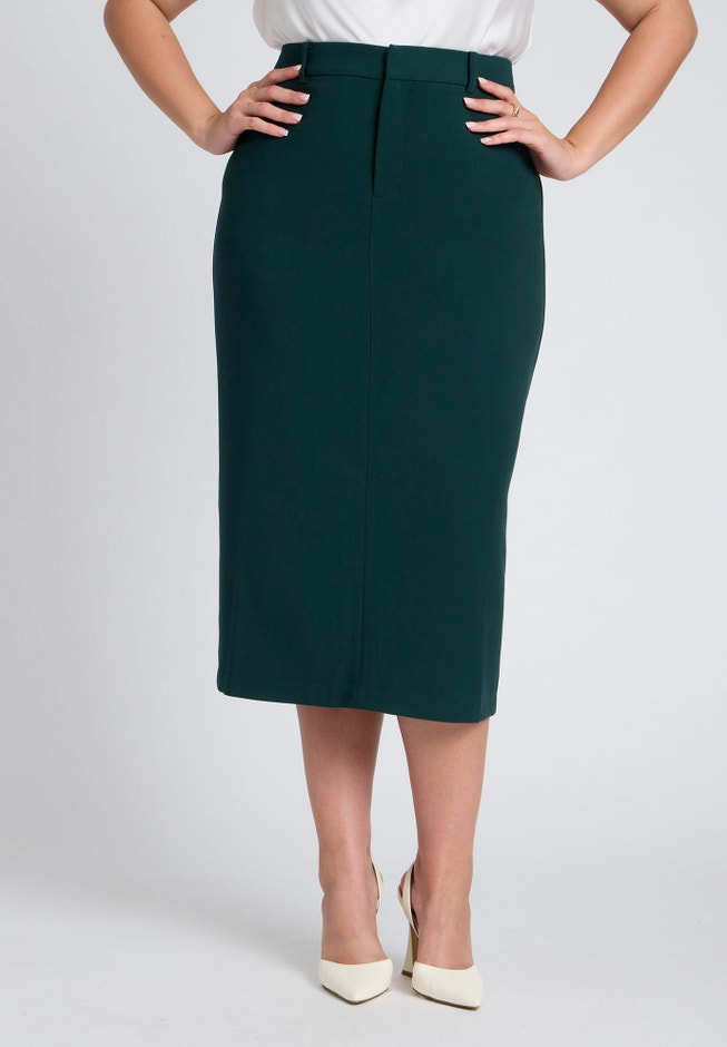 The 365 Semi Stretch Midi Column Skirt image number null
