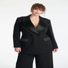 ELOQUII x kate spade new york Tailored Contrast Lapel Blazer image number null