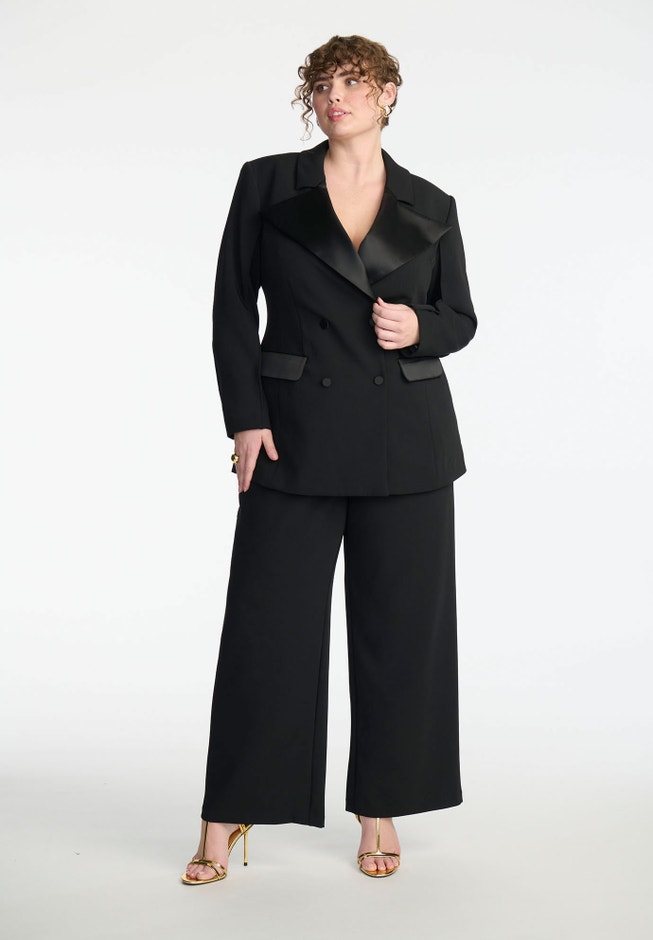ELOQUII x kate spade new york Tailored Contrast Lapel Blazer image number 3