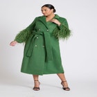 ELOQUII x kate spade new york Feather Sleeve Wool Coat image number null