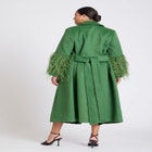 ELOQUII x kate spade new york Feather Sleeve Wool Coat image number null
