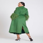ELOQUII x kate spade new york Feather Sleeve Wool Coat image number null