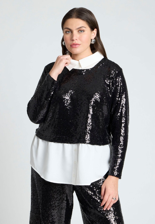 Collared Sequin Twofer image number 0