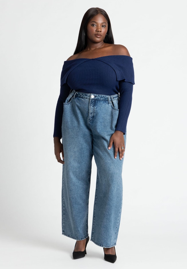 Slouchy Jean With Waistband Detail image number 1