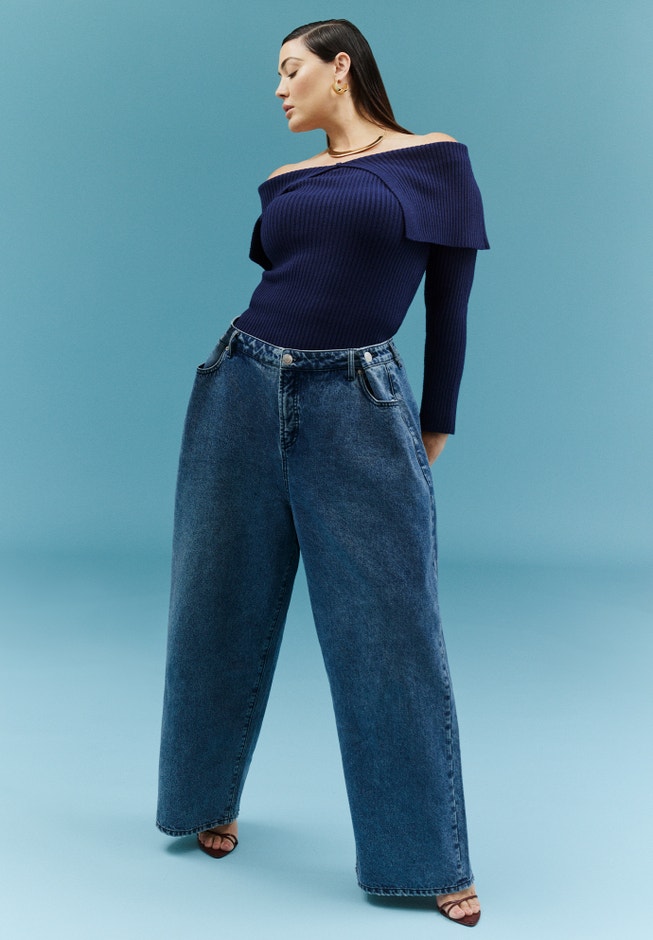 Slouchy Jean With Waistband Detail image number 0