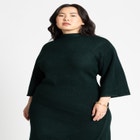 Funnel Neck Wide Sleeve Midi Dress image number null