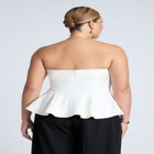 Strapless Flared Peplum Top image number null