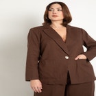 Pearl Detail Linen Blazer image number null