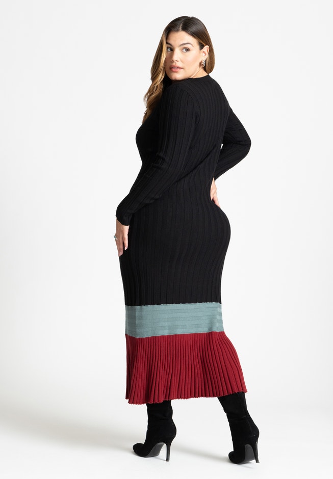 Colorblocked Sweater Dress image number 2