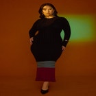 Colorblocked Sweater Dress image number null