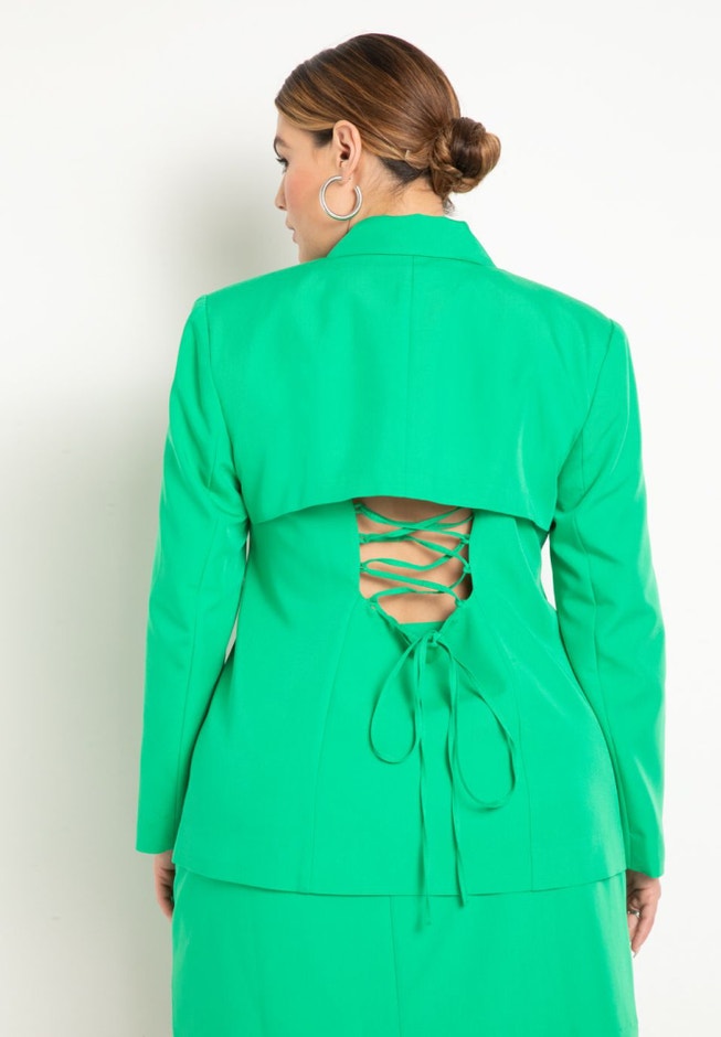 Lace Up Back Blazer image number null