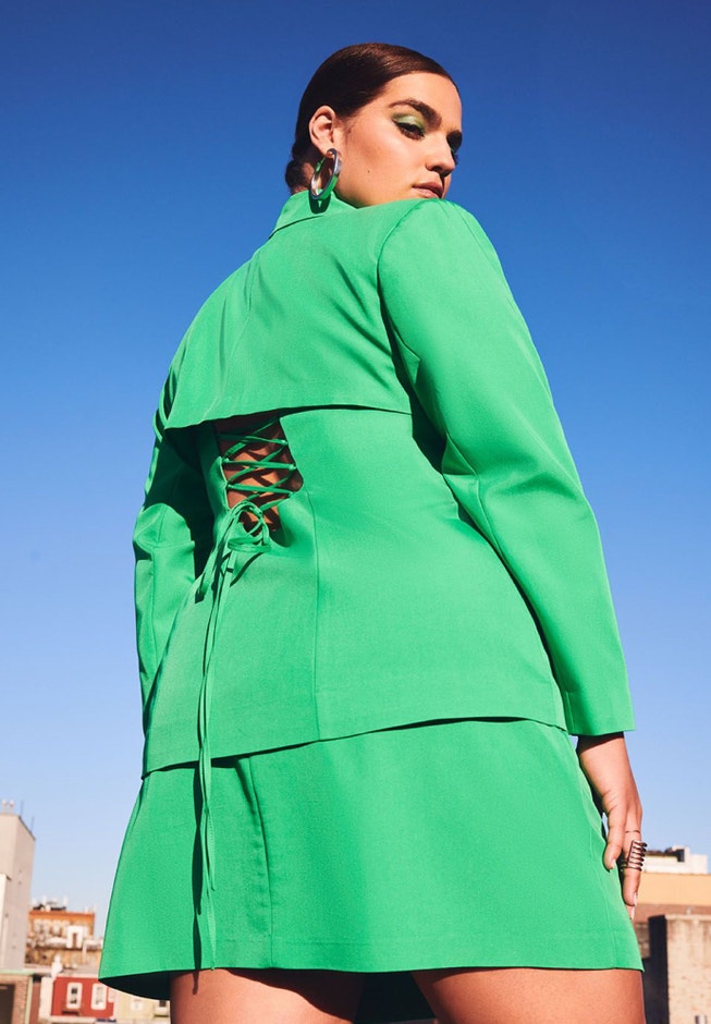 Lace Up Back Blazer image number null