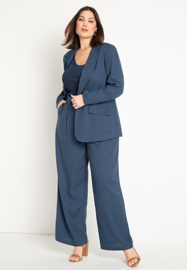Relaxed One Button Blazer image number null