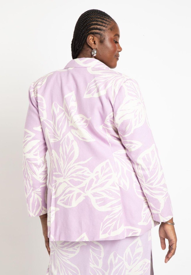 Printed Linen Oversized Blazer image number 1