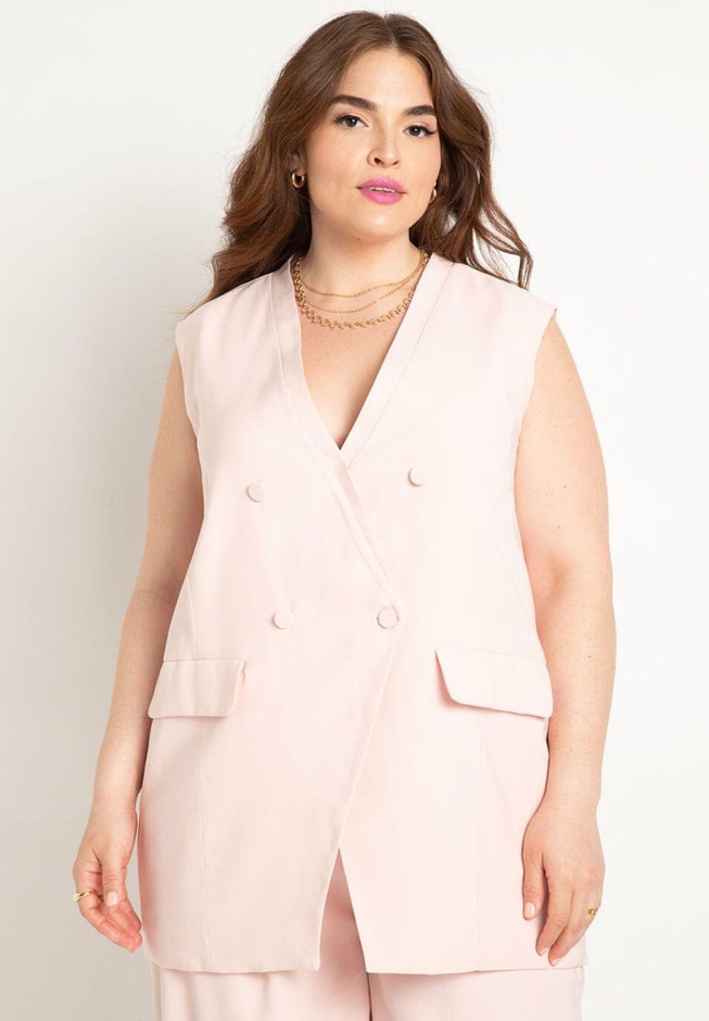 Longline Double Breasted Vest image number 1